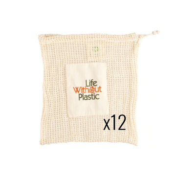Case of 12 - Organic Cotton Mesh Plastic-Free Produce Bag - Medium Wholesale