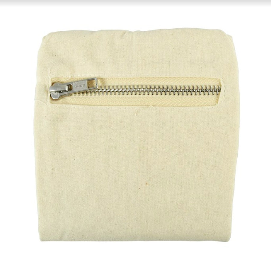 Organic Cotton Flat-Bottom Compact Shopping Bag - Wood Button Closure