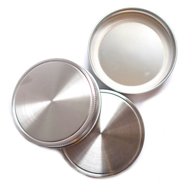 Stainless Steel Mason Jar Lids - Wide - Pack of Three