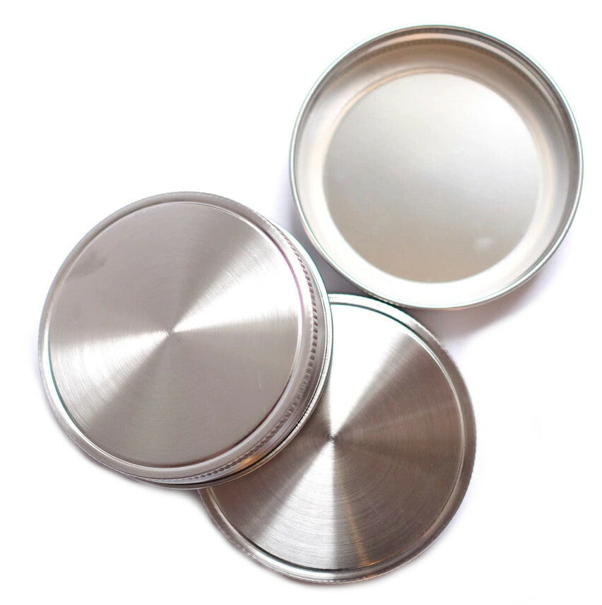 Stainless Steel Mason Jar Lids - Wide - Pack of Three