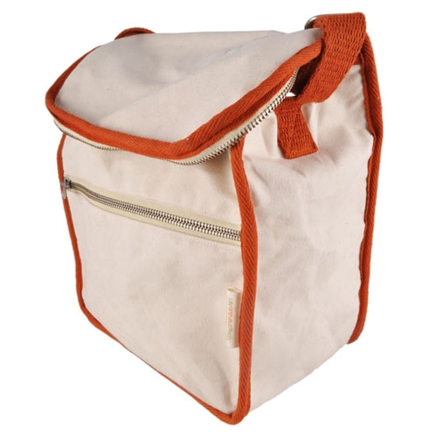 Wool Insulated Natural Lunch Bag - Orange Trim