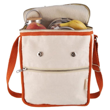 Wool Insulated Natural Lunch Bag - Orange Trim Wholesale
